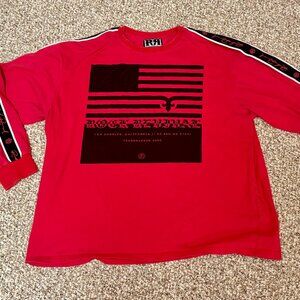 ~~Rock Revival Shirt Mens XXL Red Graphic Tee LONG Sleeve Crew Neck Pullover